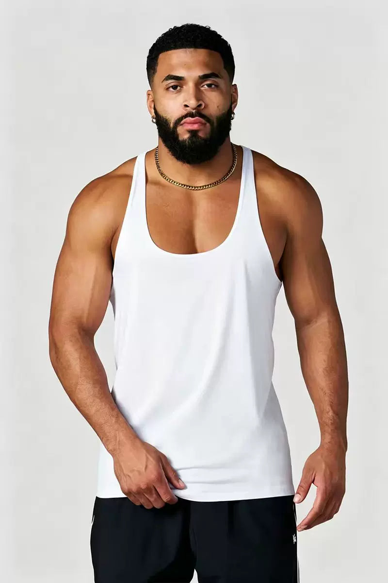 YOUNG Li American style new men's vest muscle sports fitness cotton print casual trend sleeveless T-shirt trend