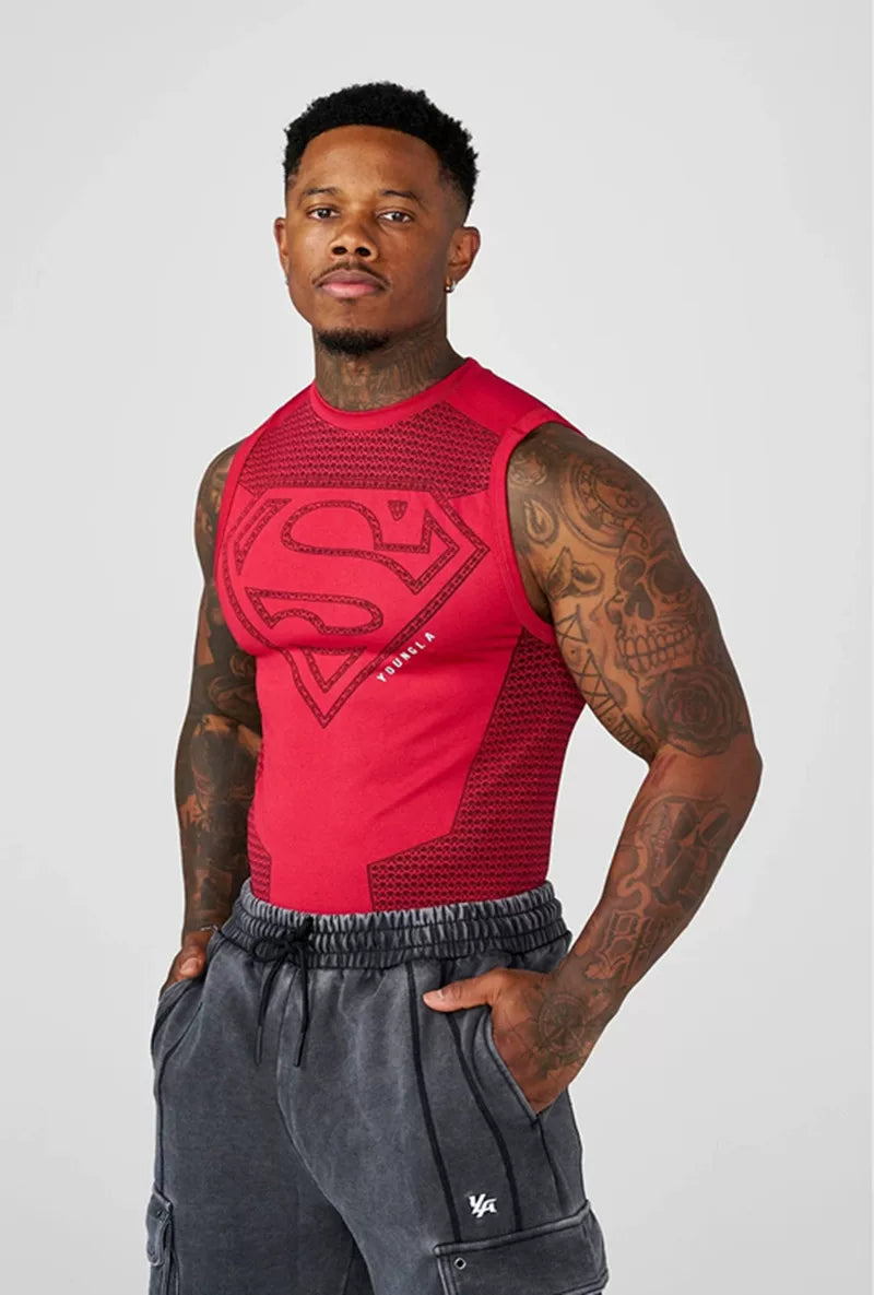 YOONGLA new fitness vest for men, high elasticity training, running, morning running, camisole, quick drying, high elasticity sleeveless T-shirt