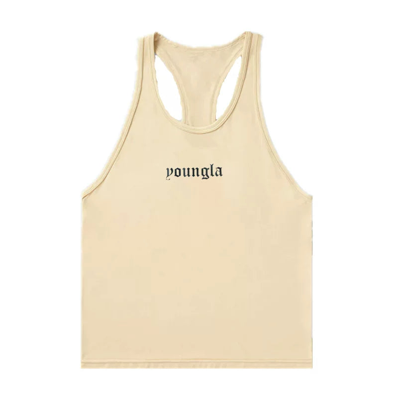 YOONGLA Summer Running Fitness Sleeveless Fashion Leisure Breathable Elastic Muscle Giant Roll Iron Tank Top