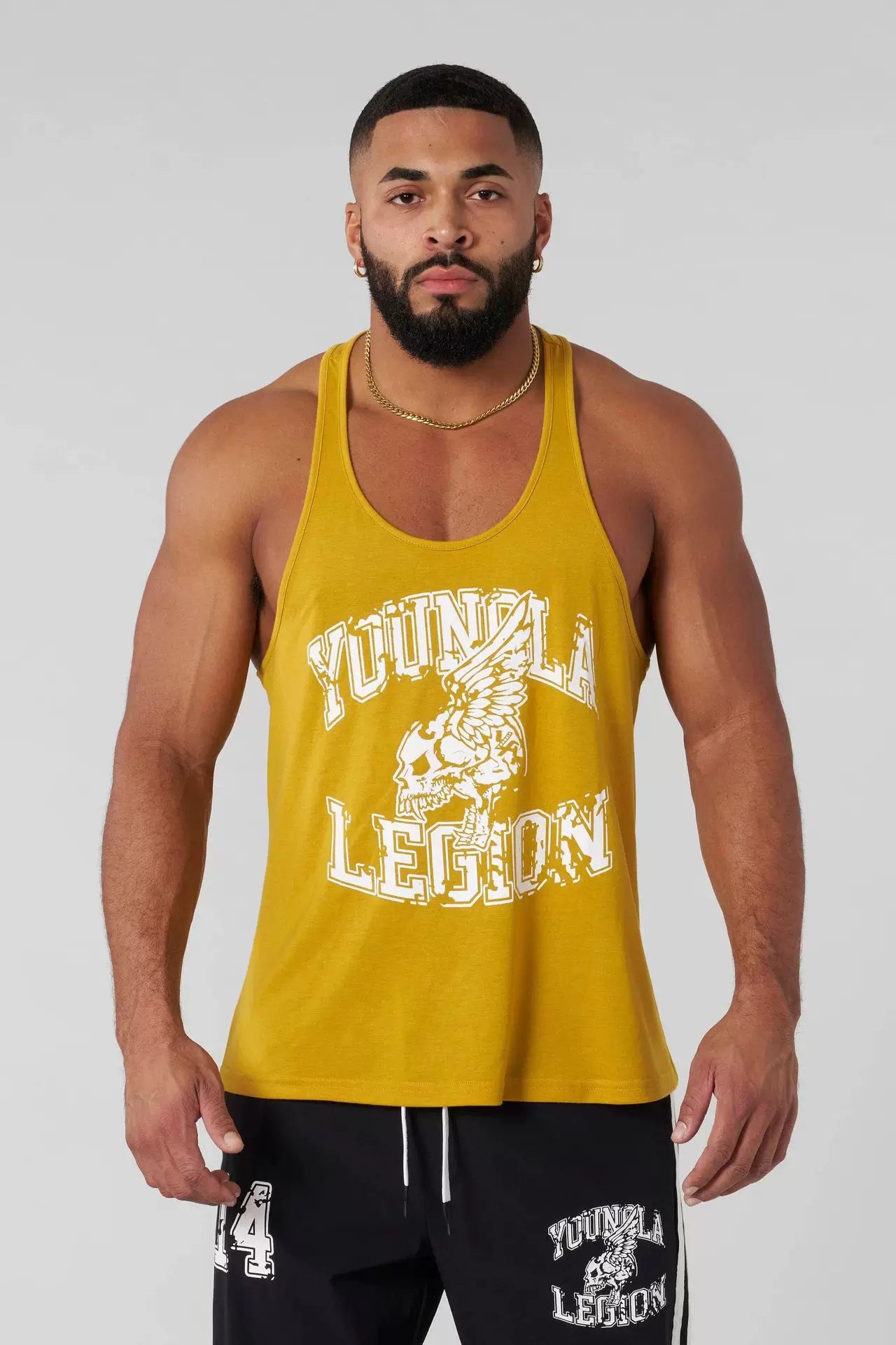 YOONGLA's new American style muscle fitness tank top, jogger's gym workout and fitness training tank top