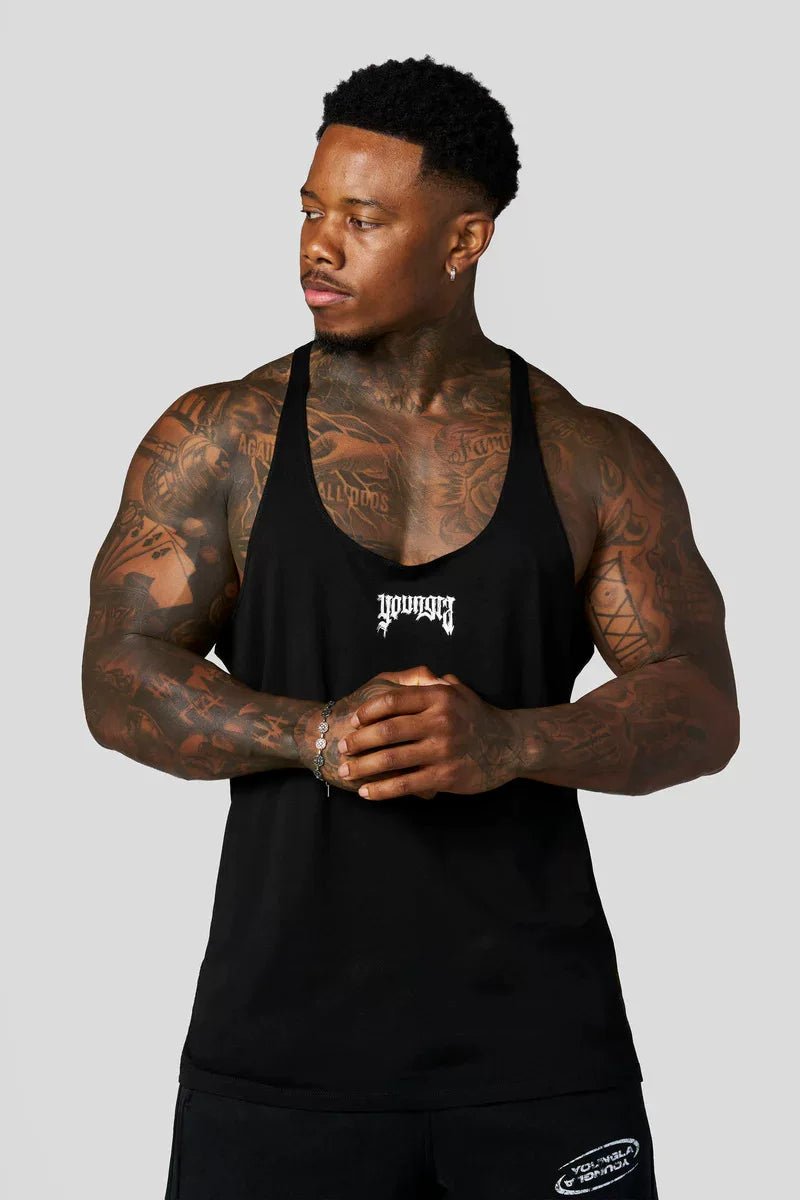 YOUNG Li American style new men's vest muscle sports fitness cotton print casual trend sleeveless T-shirt trend