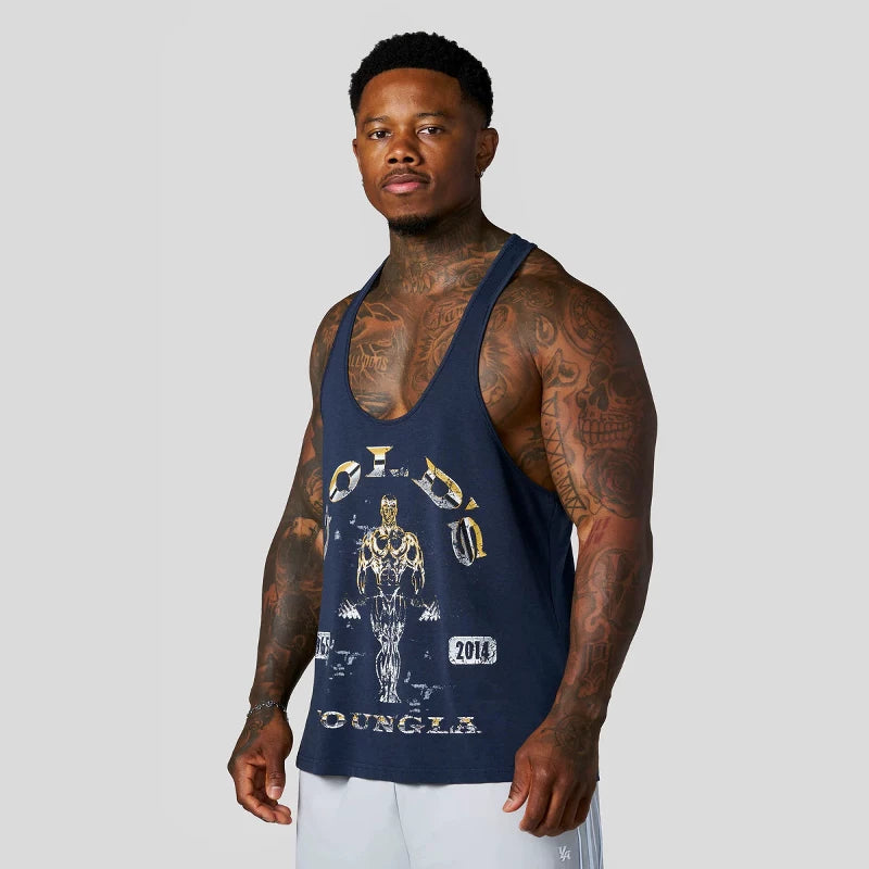 YOUNG LA20226 Summer New Men's Tank Top, Jogger Sports Fitness Cotton Slimming Tank Top