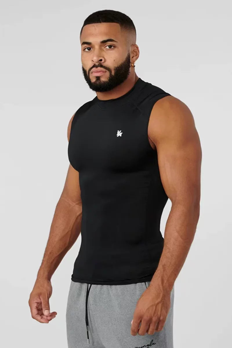 YOONGLA new fitness clothes, sports vests, men's muscle tight fitting clothes, men's high elasticity training clothes, sleeveless tops