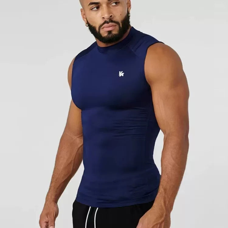 YOONGLA new fitness clothes, sports vests, men's muscle tight fitting clothes, men's high elasticity training clothes, sleeveless tops