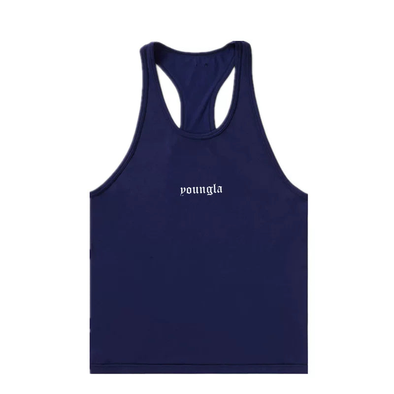 YOONGLA Summer Running Fitness Sleeveless Fashion Leisure Breathable Elastic Muscle Giant Roll Iron Tank Top