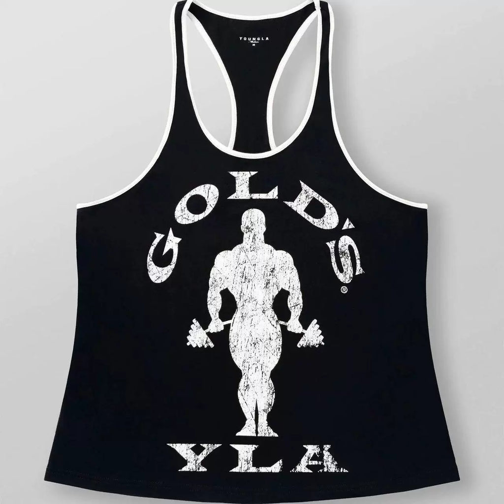 YOUNG LA New Men's Tank Top Outdoor Running Training Sports Fitness Fast Drying Breathable Pure Cotton Printed Top