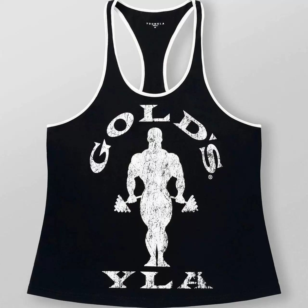 YOUNG LA New Men's Tank Top Outdoor Running Training Sports Fitness Fast Drying Breathable Pure Cotton Printed Top