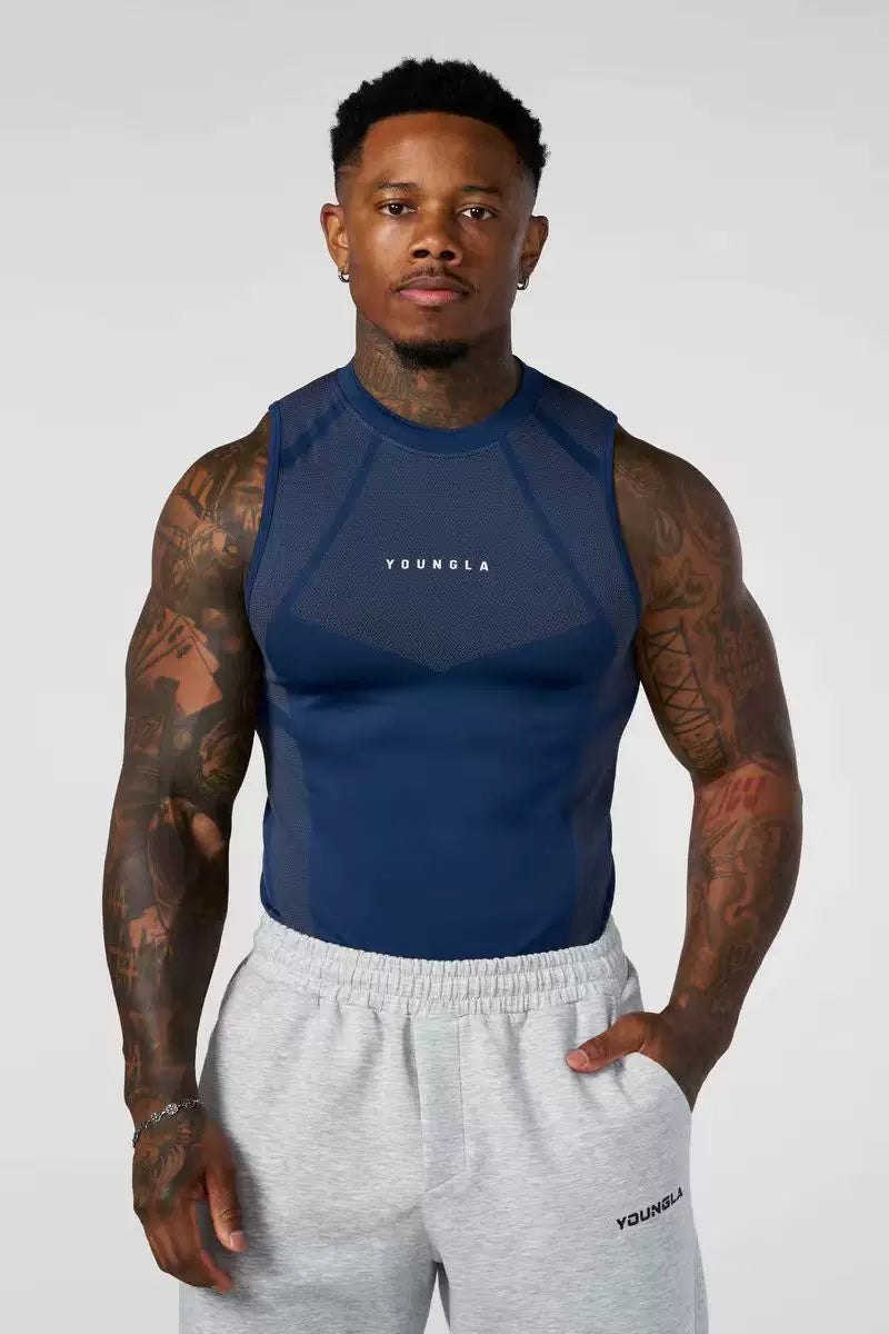 YOONGLA American Summer New Men's Tight T-shirt Jogger Sports Fitness Running Training Speed Drying Short Sleeve