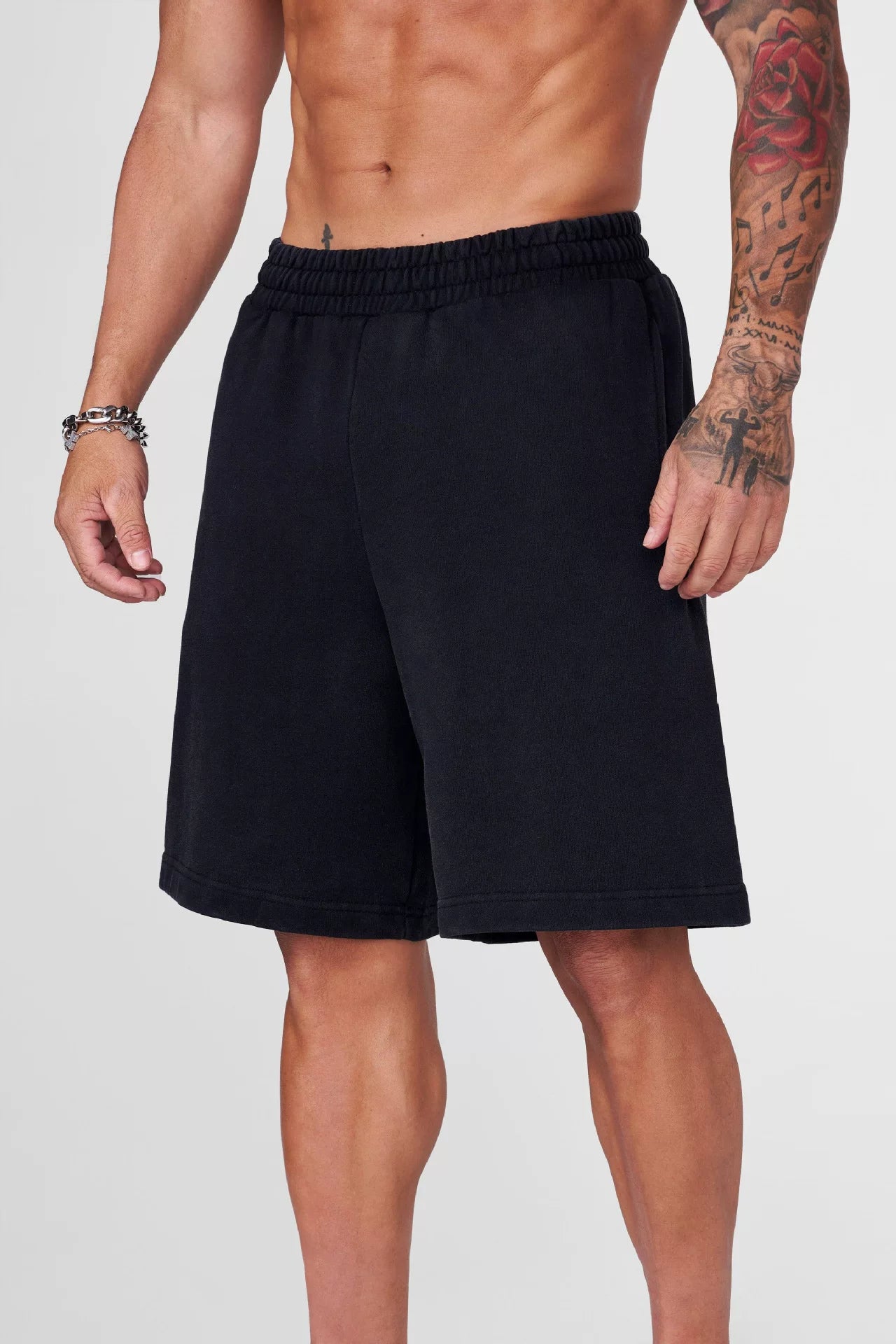 YOUNG LA American style withered leaf shorts men's casual camouflage summer retro letter loose fitness sports beach pants