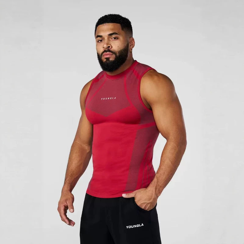 YOONGLA American Summer New Men's Tight T-shirt Jogger Sports Fitness Running Training Speed Drying Short Sleeve