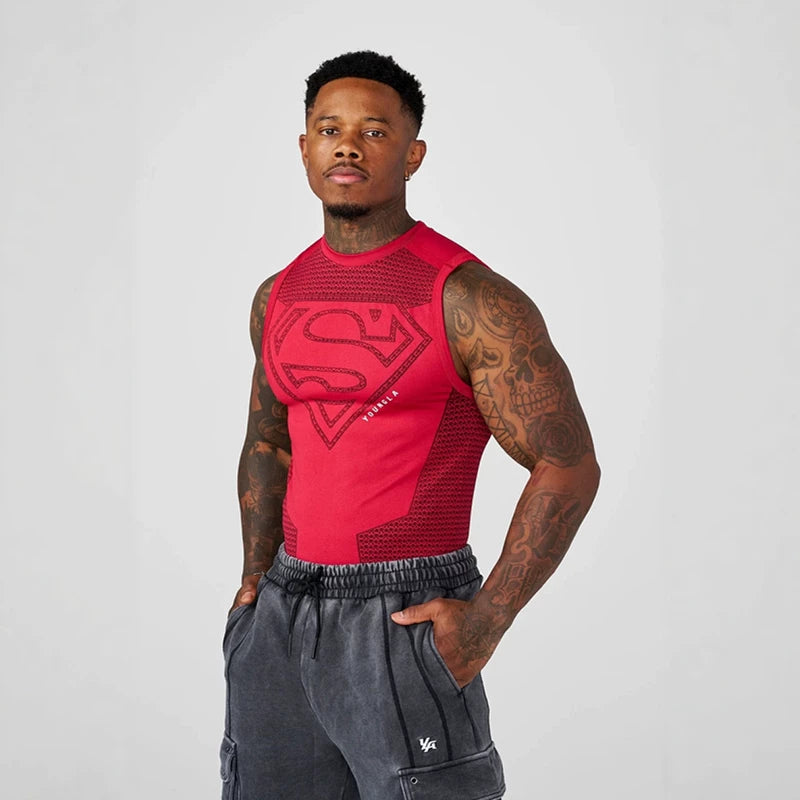 YOONGLA new fitness vest for men, high elasticity training, running, morning running, camisole, quick drying, high elasticity sleeveless T-shirt