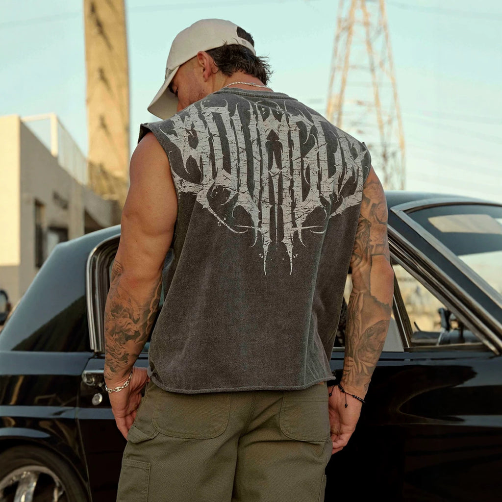 YOUNG LA American Trendy Brand Men's Tank Top Summer New Slow Running Sports Fitness Tank Top Fashion Leisure Sleeveless T-shirt
