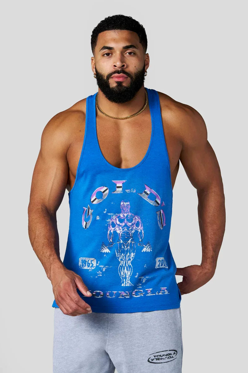 YOUNG LA20226 Summer New Men's Tank Top, Jogger Sports Fitness Cotton Slimming Tank Top