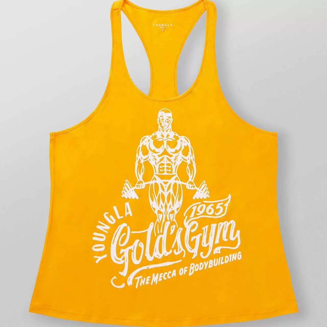 YOUNG LA New Men's Tank Top Outdoor Running Training Sports Fitness Fast Drying Breathable Pure Cotton Printed Top