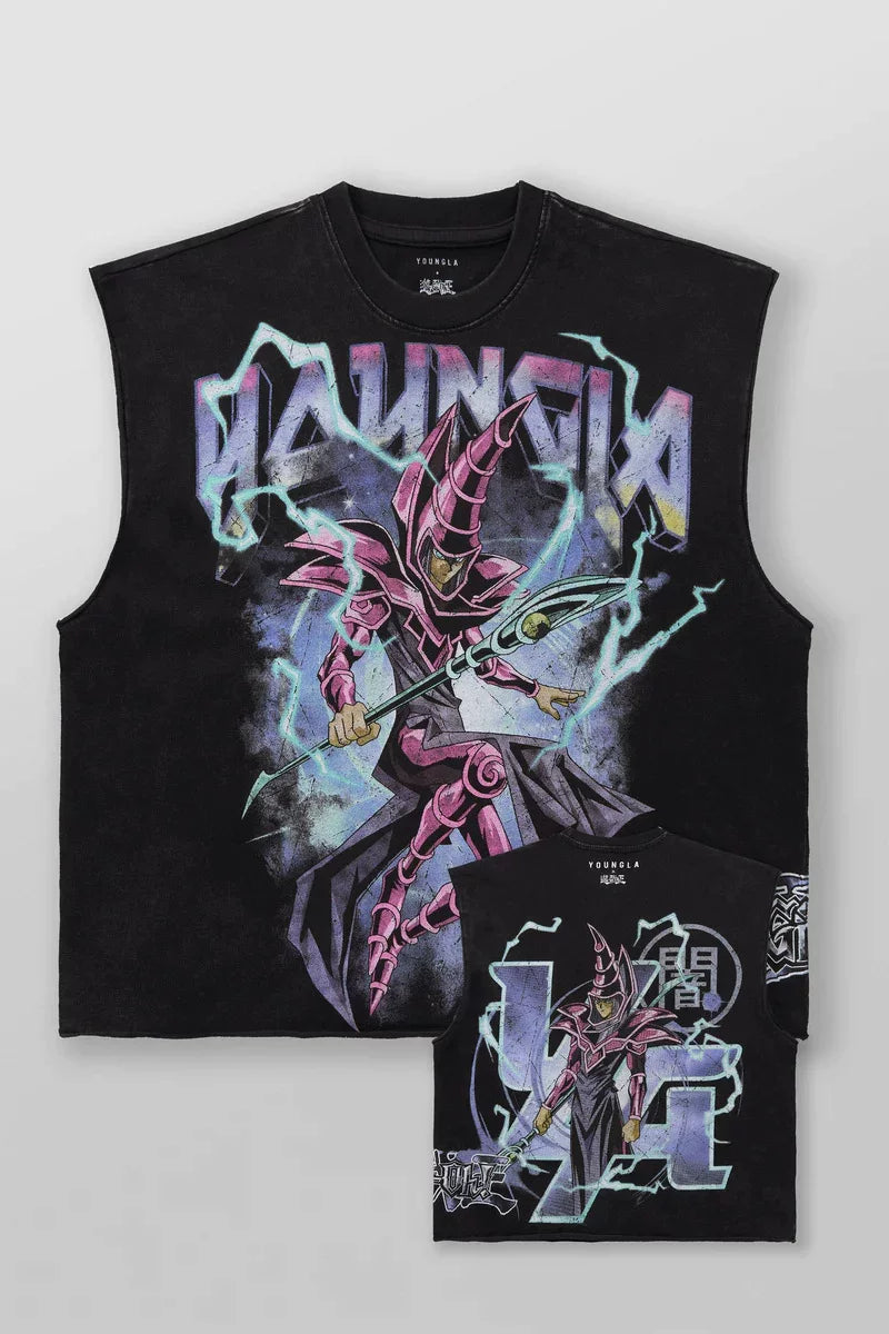 2026 new short and wide shoulder men's themed printed T-shirt with oversized design for sports and fitness, loose cotton vest
