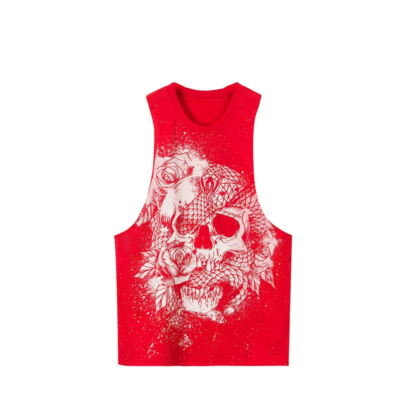 YOONGLA American style new men's I-shaped vest for sports, fitness, hurdles, sleeveless cotton, loose running, and shoulder