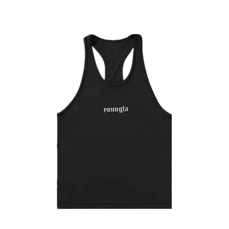 YOONGLA Summer Running Fitness Sleeveless Fashion Leisure Breathable Elastic Muscle Giant Roll Iron Tank Top