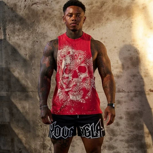 YOONGLA American style new men's I-shaped vest for sports, fitness, hurdles, sleeveless cotton, loose running, and shoulder