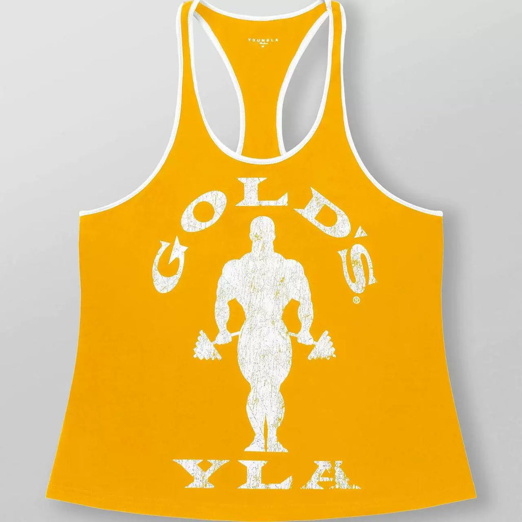 YOUNG LA New Men's Tank Top Outdoor Running Training Sports Fitness Fast Drying Breathable Pure Cotton Printed Top