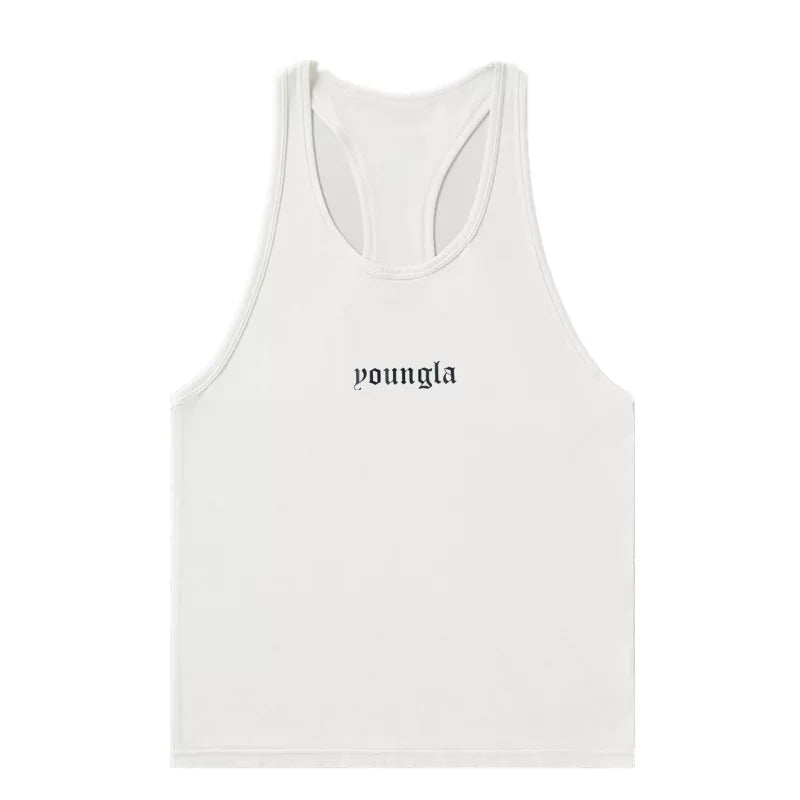 YOONGLA Summer Running Fitness Sleeveless Fashion Leisure Breathable Elastic Muscle Giant Roll Iron Tank Top