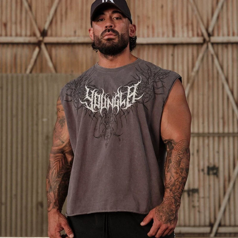 YOONGLA American Summer New Men's Tank Top, Jogger's Gym, Sports Fitness Sleeveless T-shirt Top