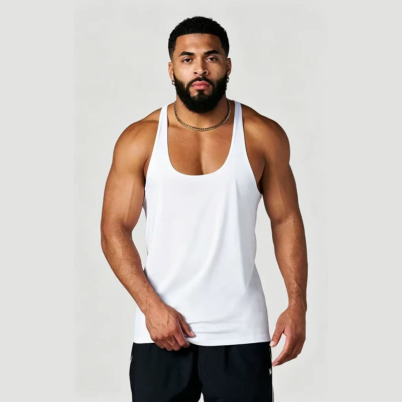 YOUNG Li American style new men's vest muscle sports fitness cotton print casual trend sleeveless T-shirt trend