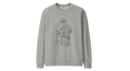 KAWS x Uniqlo Sesame Street Can Outline Crewneck Grey