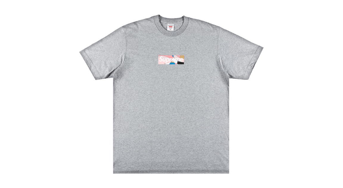 Supreme Emilio Pucci Box Logo Tee Heather Grey