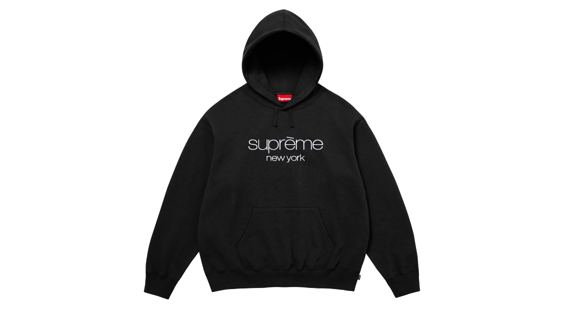 Supreme Classic Logo Hoodie Black
