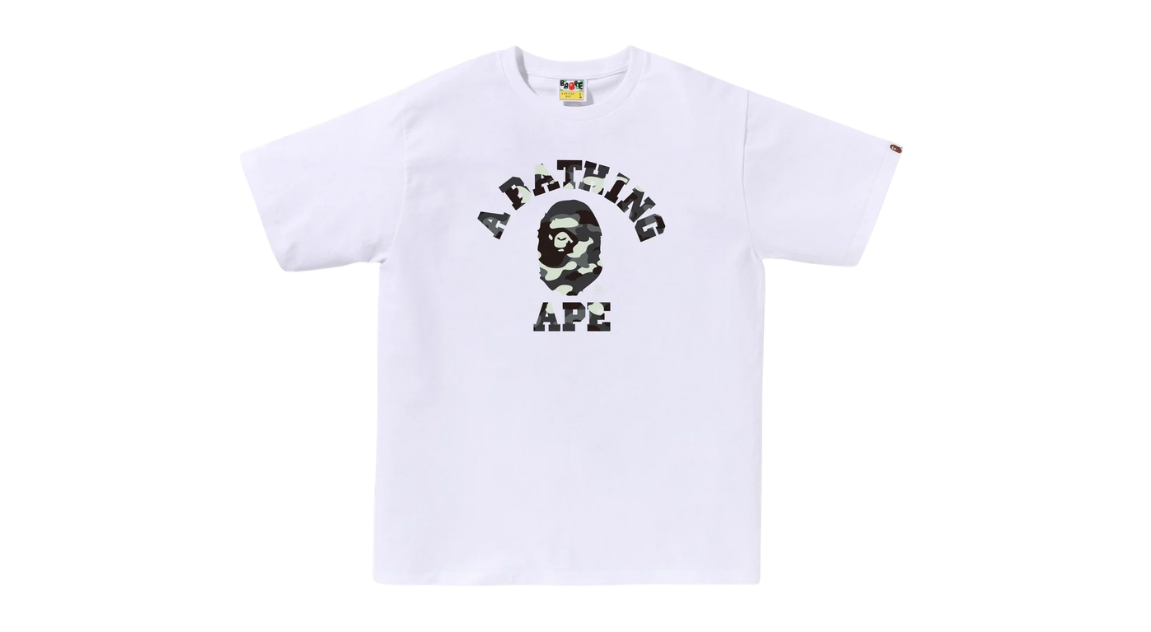 BAPE College Tee City Camo White