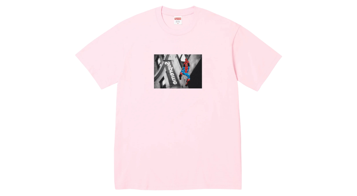 Supreme Spider-Man Tee Light Pink