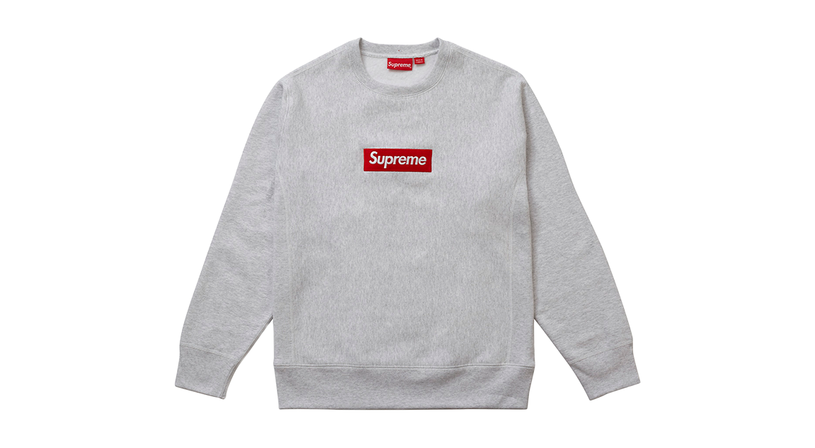 Supreme Box Logo Crewneck Ash Grey (FW18)