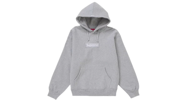 Supreme Box Logo Hoodie Heather Grey (FW24) (P)
