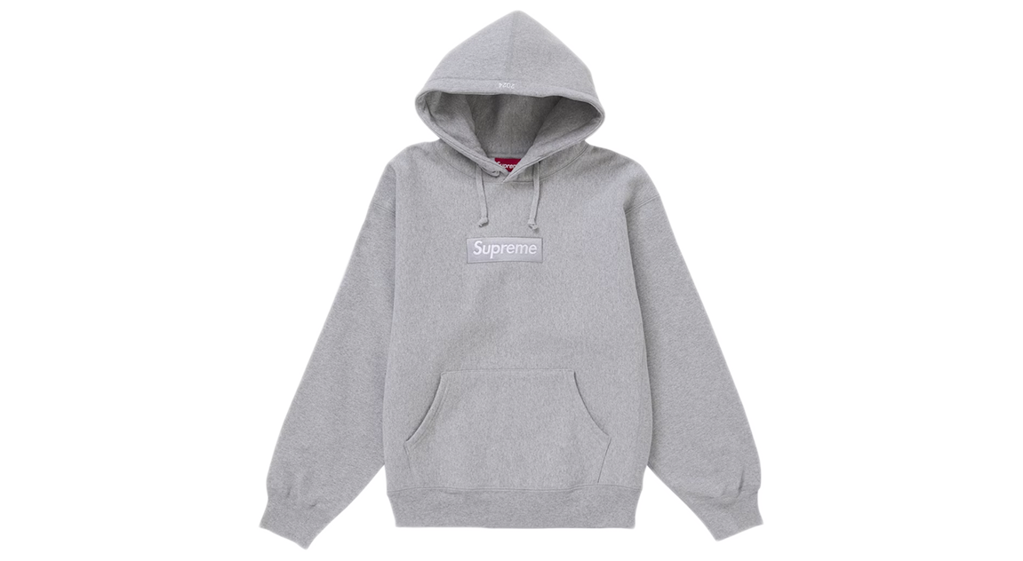 Supreme Box Logo Hoodie Heather Grey (FW24)