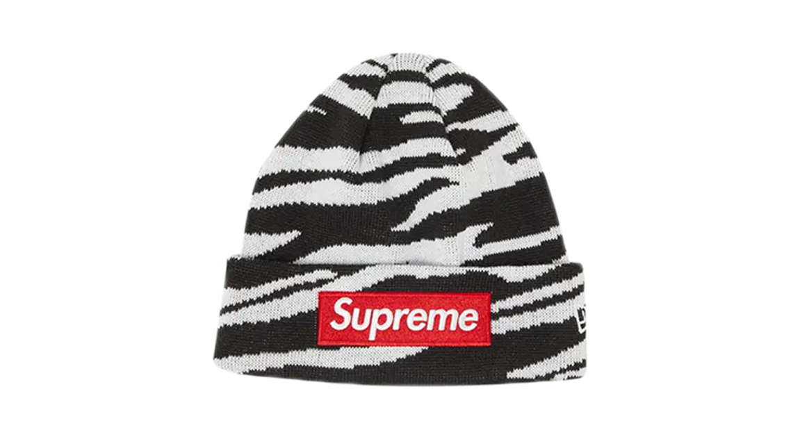 Supreme New Era Zebra Box Logo Beanie (FW22)