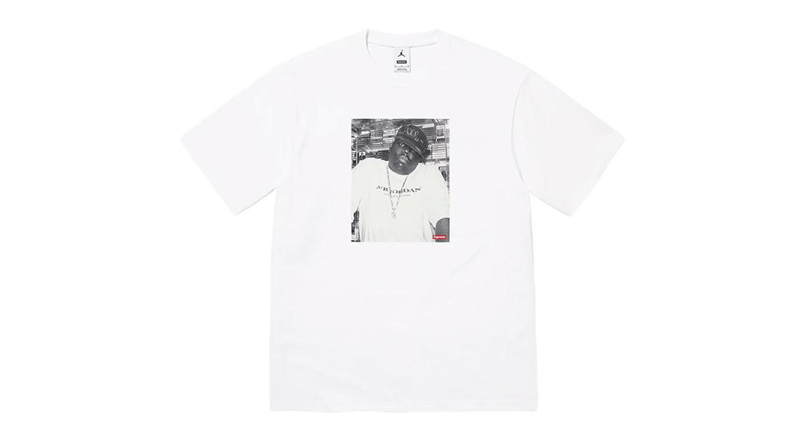 Supreme x Jordan Biggie S/S Tee White