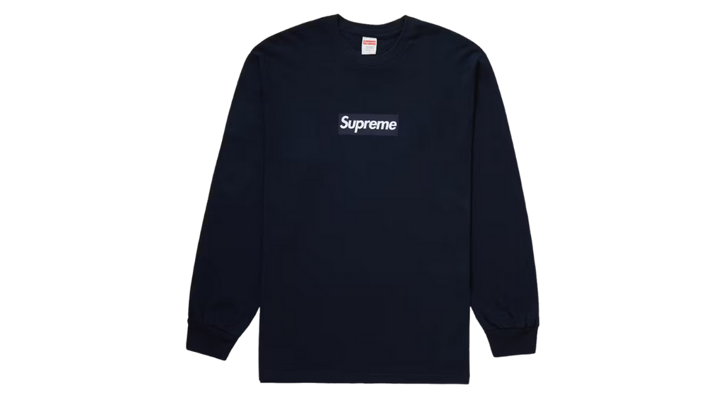 Supreme Box Logo Long Sleeve Tee Navy (P)