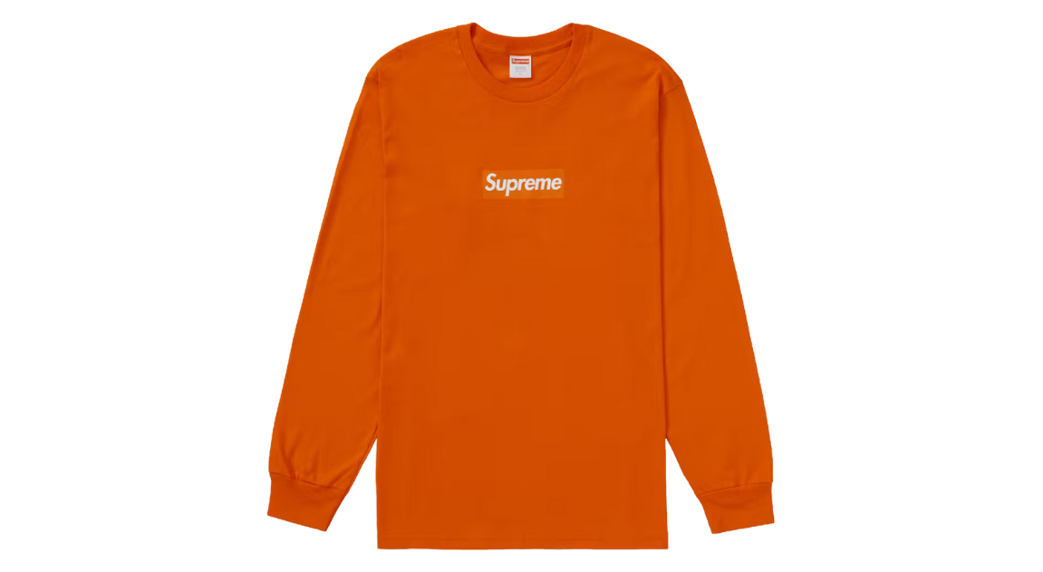 Supreme Box Logo Long Sleeve Tee Orange (P)