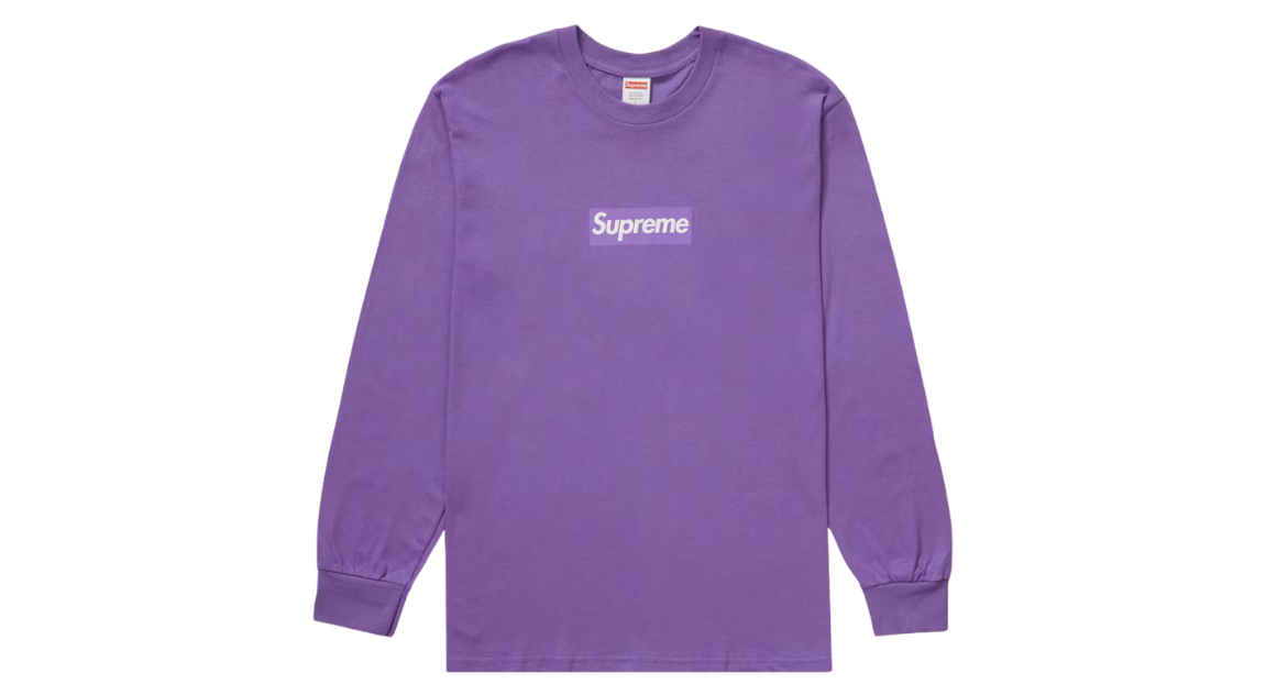 Supreme Box Logo Long Sleeve Tee Purple