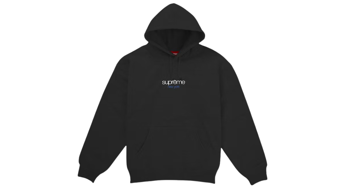 Supreme Classic Logo New York Shop Hoodie Black
