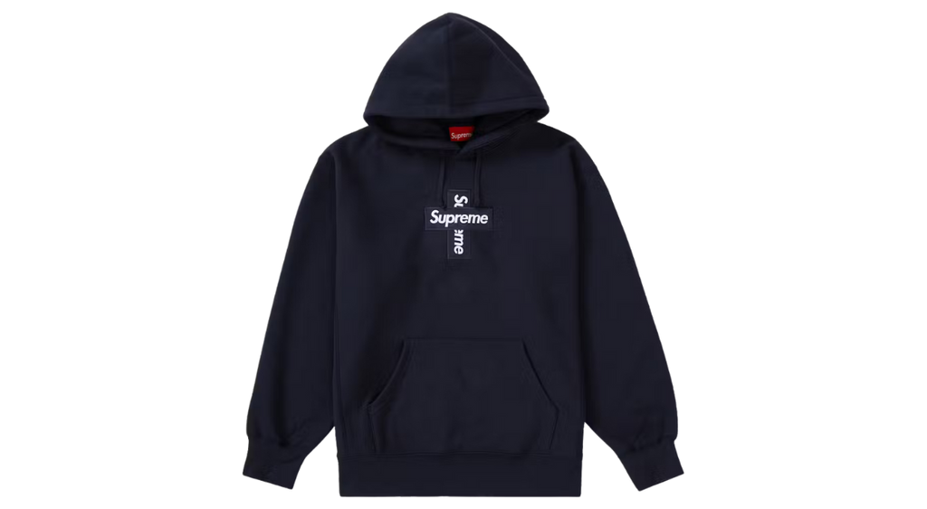 Supreme Cross Box Logo Hoodie Navy (P)