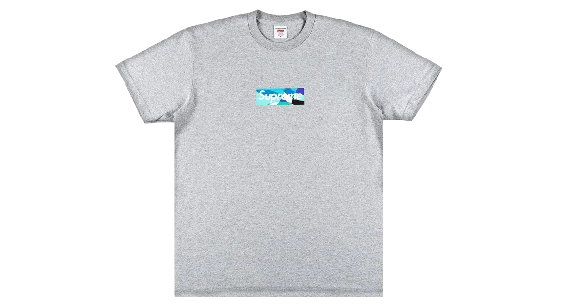 Supreme Emilio Pucci Box Logo Tee Heather Grey/Blue