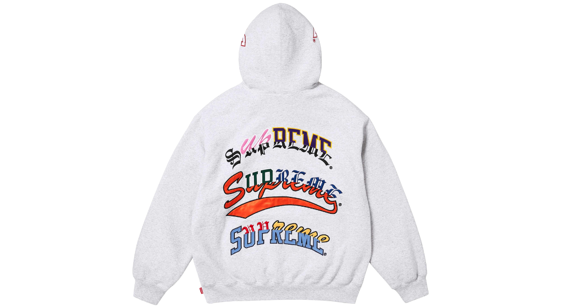 Supreme Multi Logos Hoodie Heather Grey