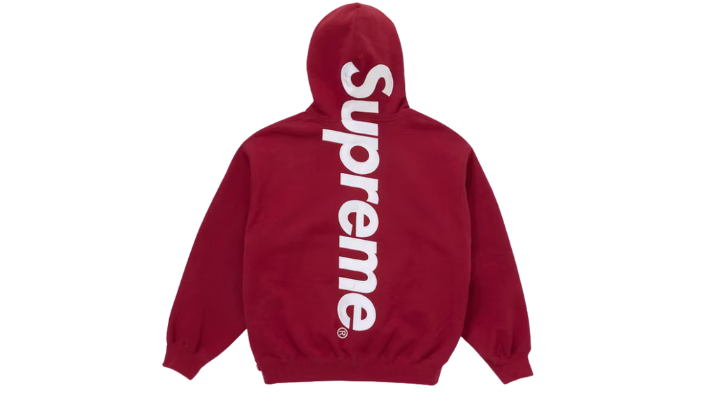 Supreme Satin Applique Hoodie Red (FW25)