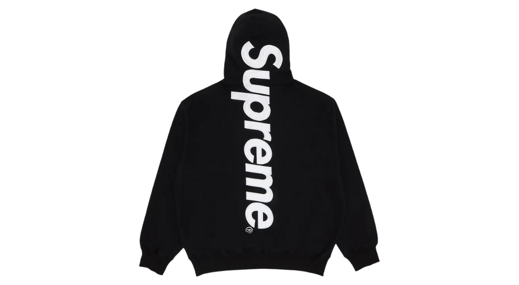 Supreme Satin Applique Hoodie Black (FW25)
