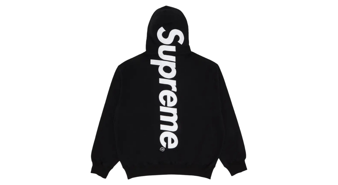 Supreme Satin Applique Hoodie Black (FW25)