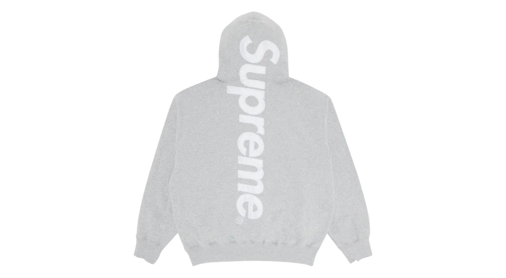 Supreme Satin Applique Hoodie Heather Grey (FW25)