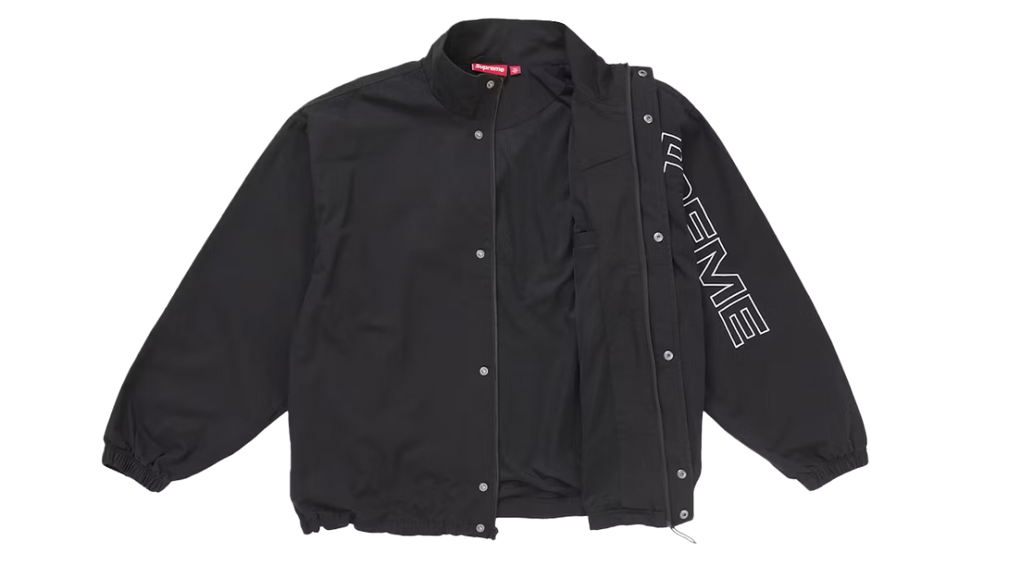 Supreme Spellout Embroidered Ripstop Track Jacket Black (FW25)