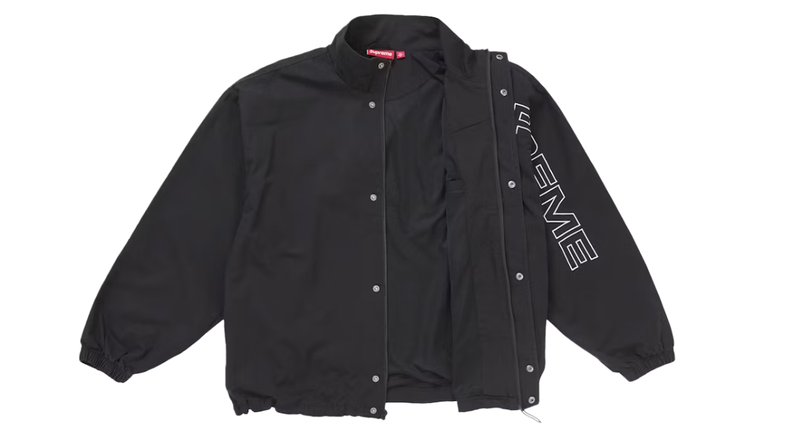 Supreme Spellout Embroidered Ripstop Track Jacket Black (FW25)