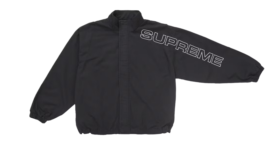 Supreme Spellout Embroidered Ripstop Track Jacket Black (FW25)